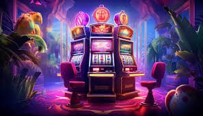 Khung cảnh chơi game sôi động trên nền màu neon từ 98wi